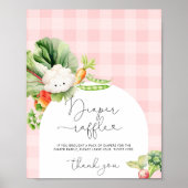 地元で栽培された農家市場ピンクおむつラッフル ポスター (正面)