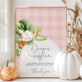 地元で栽培された農家市場ピンクおむつラッフル ポスター