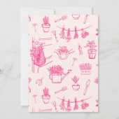 地元で栽培された農家市場ピンクの赤ちゃんシャワー 招待状 (裏面)