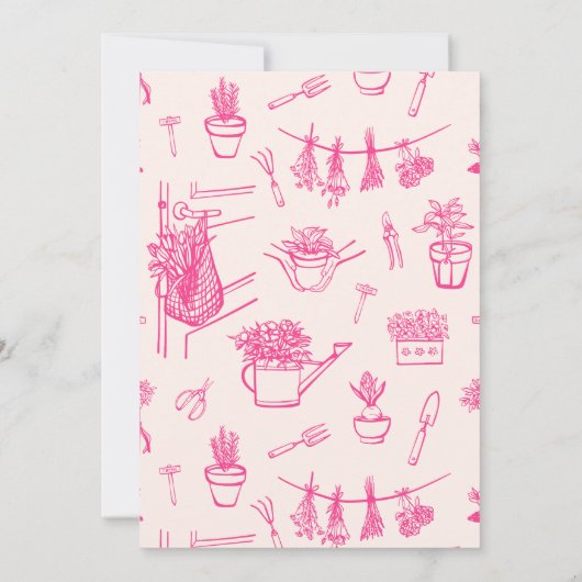 地元で栽培された農家市場ピンクの赤ちゃんシャワー 招待状 (裏面)