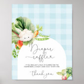 地元で栽培された農家市場ブルーおむつラッフル ポスター (正面)