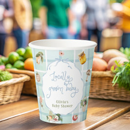 地元で栽培された農家市場ブルーベビーシャワー 紙コップ