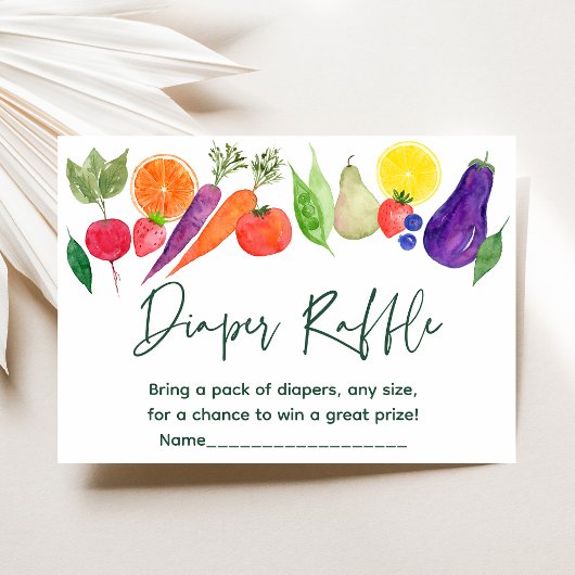 地元で栽培された農家市場ベビーおむつラッフル エンクロージャーカード