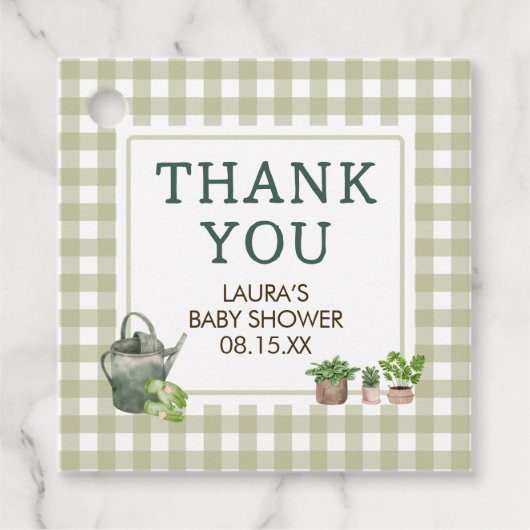 地元で栽培された農家市場ベビーシャワースクエア フェイバータグ (正面)