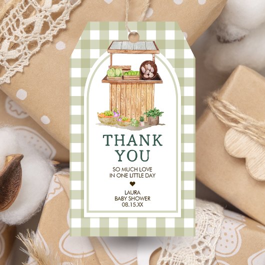 地元で栽培された農家市場ベビーシャワーメッセージカード ギフトタグ