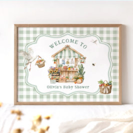 地元で栽培された農家市場ベビーシャワー歓迎 ポスター