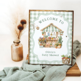 地元で栽培された農家市場ベビーシャワー歓迎 ポスター