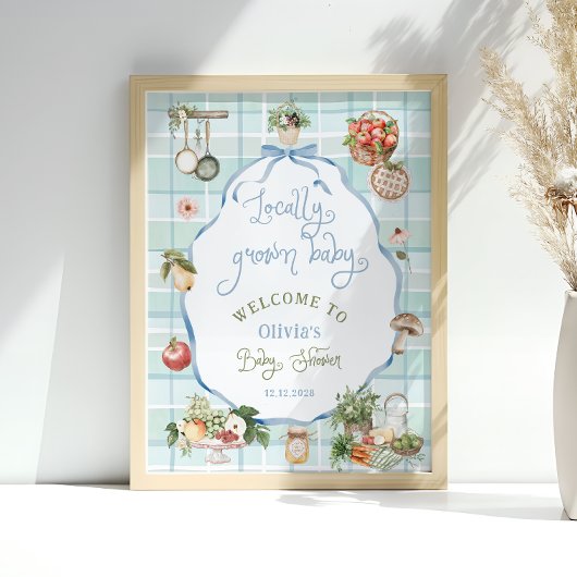 地元で栽培された農家市場ベビーシャワー歓迎 ポスター