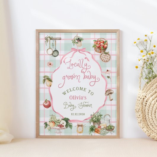 地元で栽培された農家市場ベビーシャワー歓迎 ポスター