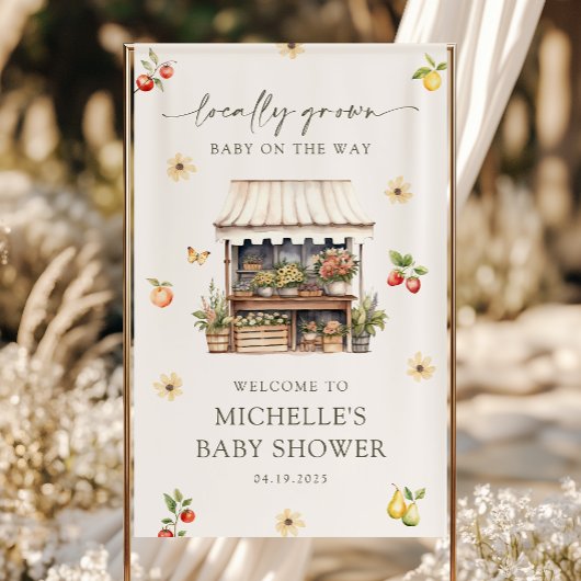 地元で栽培された農家市場ベビーシャワー歓迎 横断幕