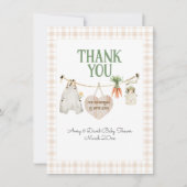 地元で栽培された農家市場Bohoベビーシャワー サンキューカード (正面)