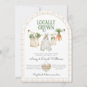 地元で栽培された農家市場Bohoベビーシャワー 招待状 (正面)