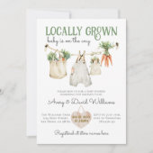 地元で栽培された農家市場Bohoベビーシャワー 招待状 (正面)