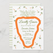 地元で栽培された農家男女兼用ベビーシャワー 招待状 (正面/裏面)