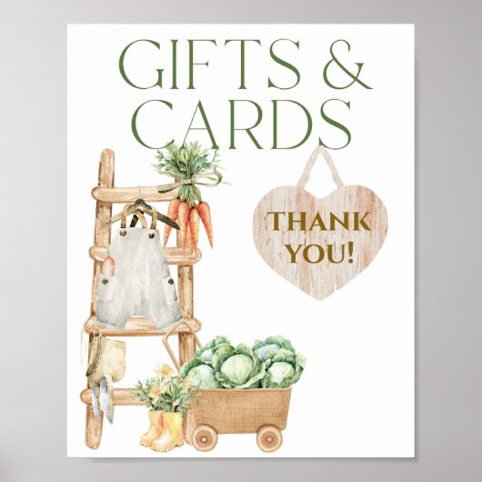 地元で栽培された農家素朴の赤ちゃんシャワーの贈り物 ポスター (正面)