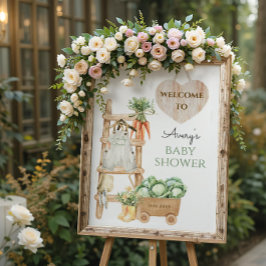 地元で栽培された農家素朴の赤ちゃんシャワーへようこそ ポスター