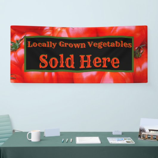 地元で栽培された野菜が販売されるバナー 横断幕 (トレードショー)