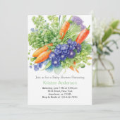 地元で栽培された野菜のブリスベビーシャワー 招待状 (スタンド正面)