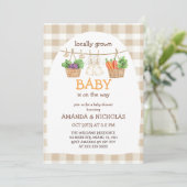 地元で栽培された野菜のベビーシャワー 招待状 (スタンド正面)