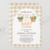 地元で栽培された野菜のベビーシャワー 招待状 (正面/裏面)