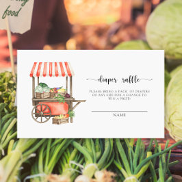 地元で栽培された野菜カート – おむつラッフル エンクロージャーカード