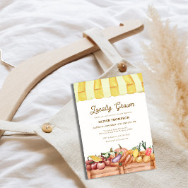 地元で栽培された野菜フルーツ赤ちゃんシャワー 招待状