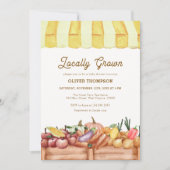 地元で栽培された野菜フルーツ赤ちゃんシャワー 招待状 (正面)