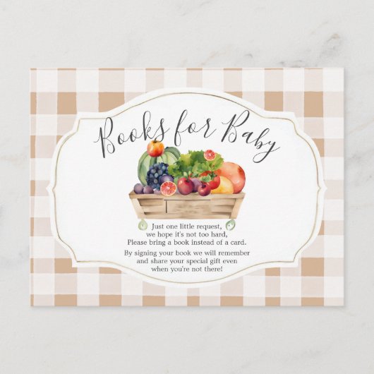 地元で栽培された野菜農家市場の書籍ベビー ポストカード (正面)