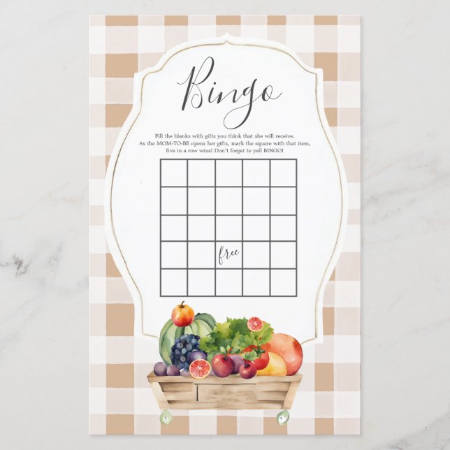 地元で栽培された野菜農家市場ビンゴゲーム (正面)