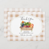 地元で栽培された野菜農家市場ベビーシャワー サンキューカード (正面/裏面)