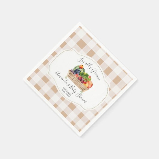 地元で栽培された野菜農家市場ベビーシャワー スタンダードカクテルナプキン (角)