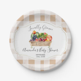 地元で栽培された野菜農家市場ベビーシャワー ペーパープレート