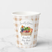 地元で栽培された野菜農家市場ベビーシャワー 紙コップ (裏面)