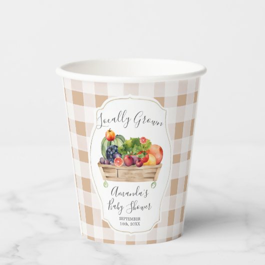地元で栽培された野菜農家市場ベビーシャワー 紙コップ (正面)