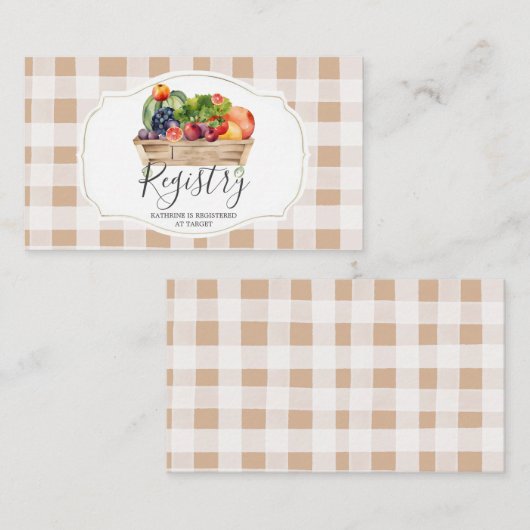 地元で栽培された野菜農家市場ベビー名簿 エンクロージャーカード (正面/裏面)