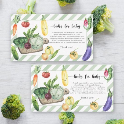 地元で栽培された野菜 – ベビーチケット用の本 エンクロージャーカード