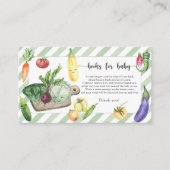 地元で栽培された野菜 – ベビーチケット用の本 エンクロージャーカード (正面)