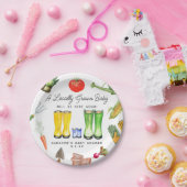 地元で栽培された青いブーツ野菜ベビーシャワー ペーパープレート (パーティー)