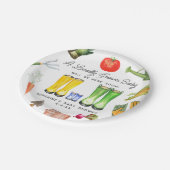 地元で栽培された青いブーツ野菜ベビーシャワー ペーパープレート (アングル)