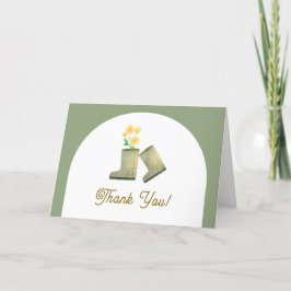 地元で栽培されたBohoアーチフローラブーツ赤ちゃんシャワー サンキューカード