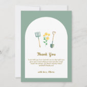 地元で栽培されたBohoフローラガーデニング赤ちゃんシャワー サンキューカード (正面)