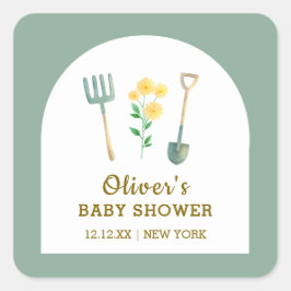 地元で栽培されたBohoフローラガーデニング赤ちゃんシャワー スクエアシール