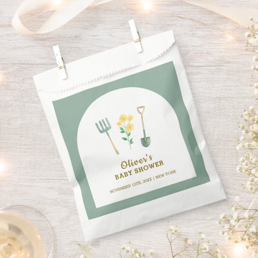 地元で栽培されたBohoフローラガーデニング赤ちゃんシャワー フェイバーバッグ (クリップ留めされた状態)