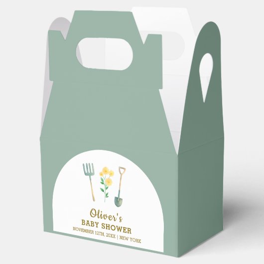 地元で栽培されたBohoフローラガーデニング赤ちゃんシャワー フェイバーボックス (オープン)