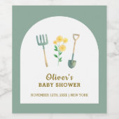 地元で栽培されたBohoフローラガーデニング赤ちゃんシャワー ワインラベル (シングルラベル)