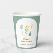 地元で栽培されたBohoフローラガーデニング赤ちゃんシャワー 紙コップ (裏面)