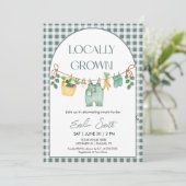 地元で栽培され、農家マーク赤ちゃんシャワー招待状 招待状 (スタンド正面)