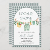 地元で栽培され、農家マーク赤ちゃんシャワー招待状 招待状 (正面/裏面)