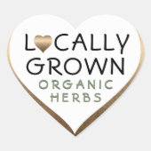 地元で栽培さオーガニックれたハーブ青銅ハート ハートシール (正面)
