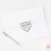 地元で栽培さオーガニックれたハーブ青銅ハート ハートシール (封筒)